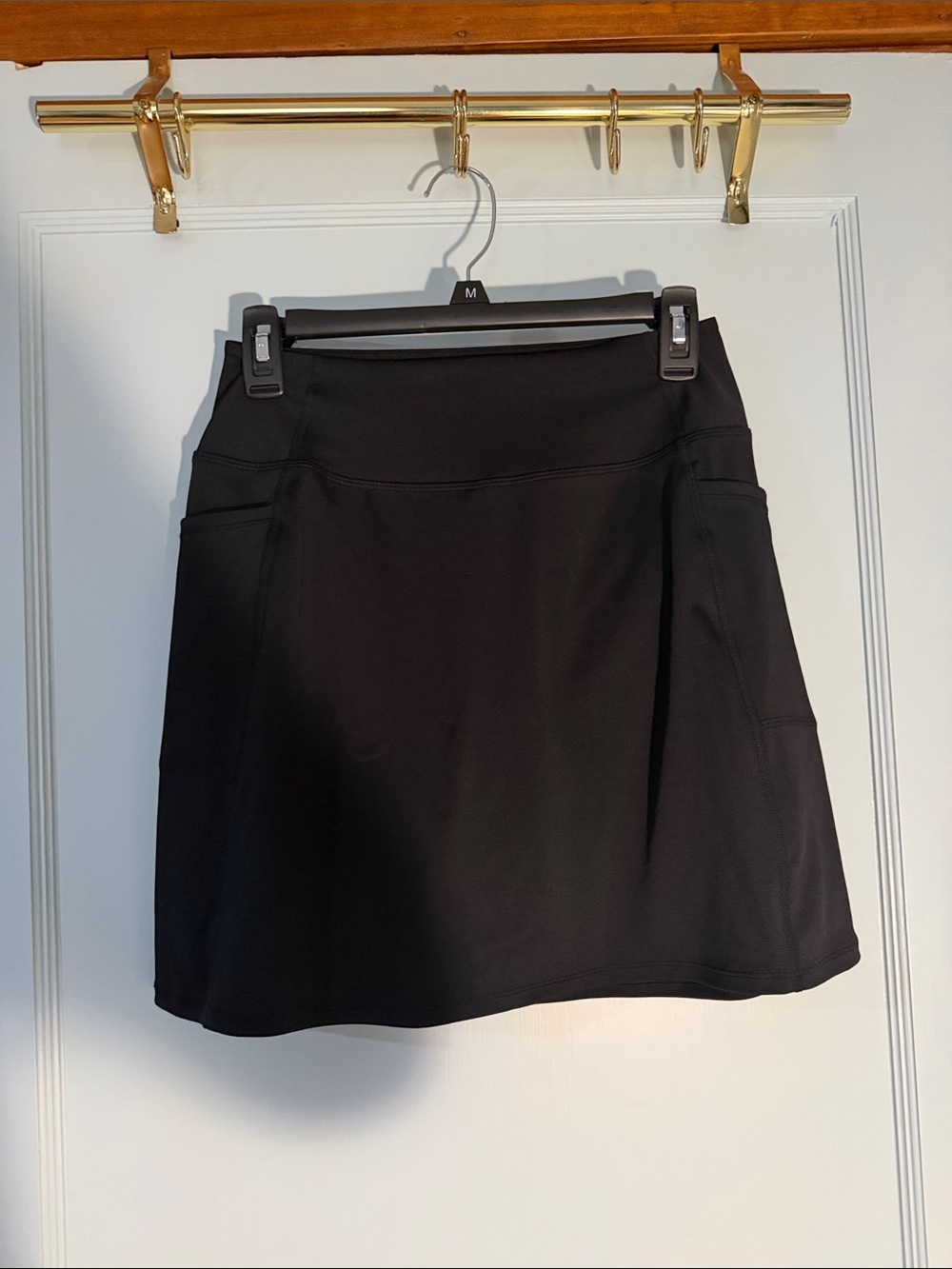 Skechers Black Athletic Midi Skirt with Side Pockets